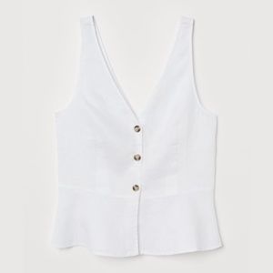 NWT H&M V-Neck Linen Blouse